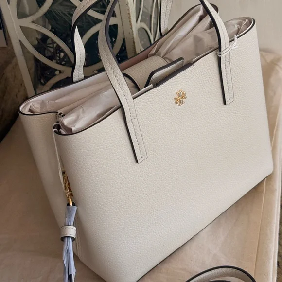 New Tory Burch Blake Small Tote Leather In New Ivory Color - Picture 3 of 6